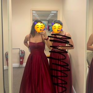 Wine Red Prom Dress A-Line